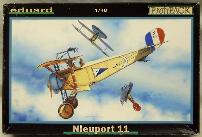 Eduard 1/48 Nieuport 11 Profipack with Photoetch and Mask Set - Sgt Lawrence Rumsey Esc Americaine N124 1916 / Esc N12 1916 / Lt. Armand de Turenne Esc. N48 1916-17 / Sgt Raoul Luftbery Esc Americaine N124 1916, 8705 plastic model kit